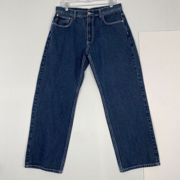 Vintage Y2K‎ Akademiks Baggy Jeans Size 36x32 Denim Mens Hip Hop - Picture 1 of 13